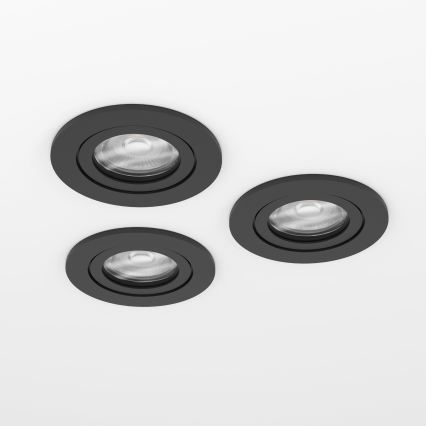 Eglo - Set od 3 LED ugradna kupatilska spot svetla 1xGU10/4,5W/230V IP44 crna