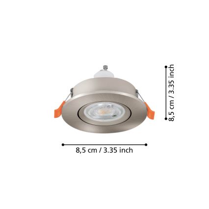 Eglo - LED ugradna kupatilska reflektorska lampa 1xGU10/4,5W/230V IP44 mat hrom