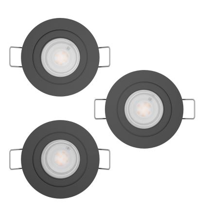 Eglo - SET 3x LED ugradna spot svetiljka 1xGU10/4,5W/230V crna