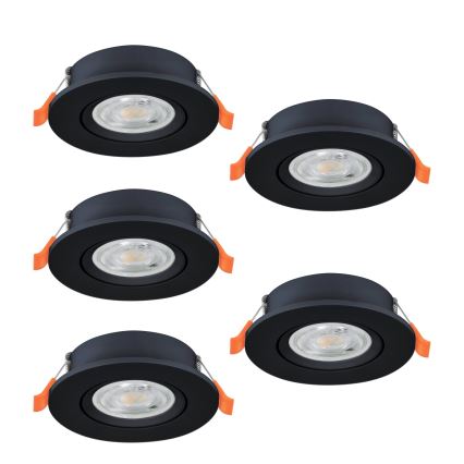 Eglo - SET 5x ugradna LED spot svetiljka LED/4,8W/230V 2700/4000/6500K crna