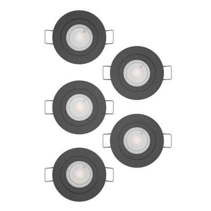 Eglo - SET 5x ugradna LED spot svetiljka LED/4,8W/230V 2700/4000/6500K crna