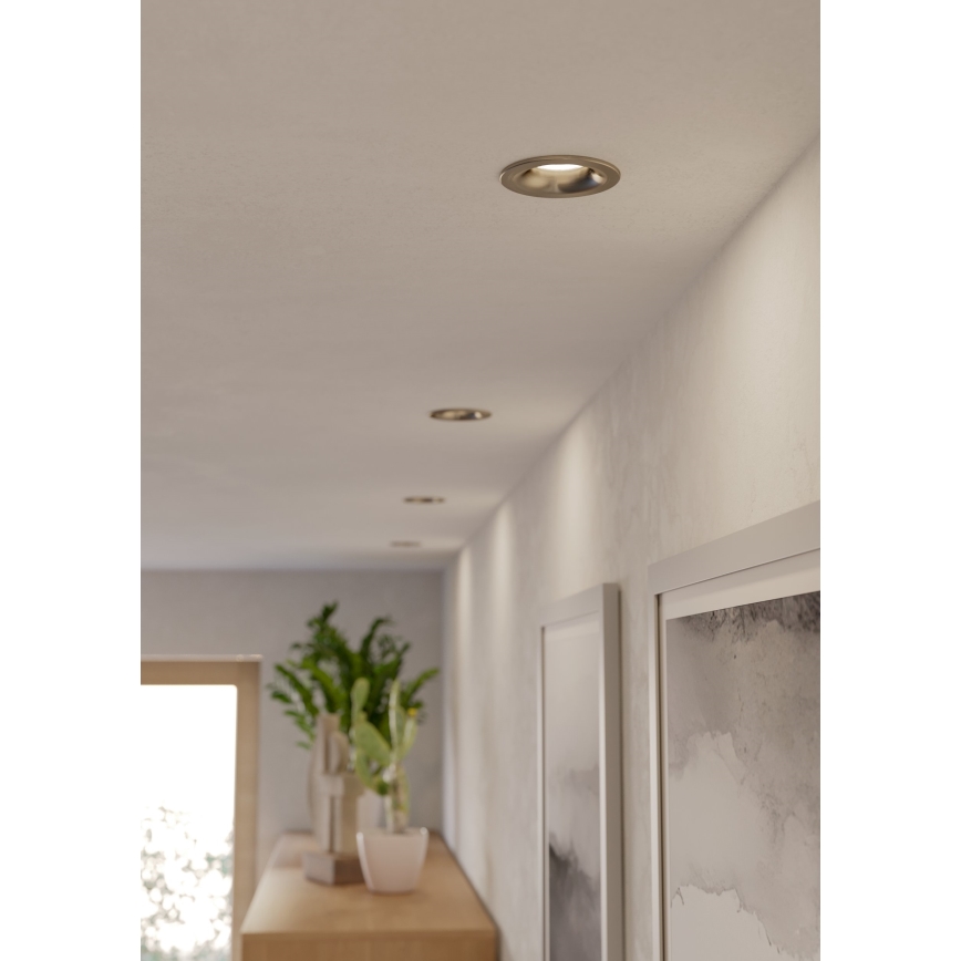 Eglo - LED kupatilska ugradna svetiljka LED/4,9W/230V 2700/4000/6500K prečnik 8,8 cm IP65 mat hrom