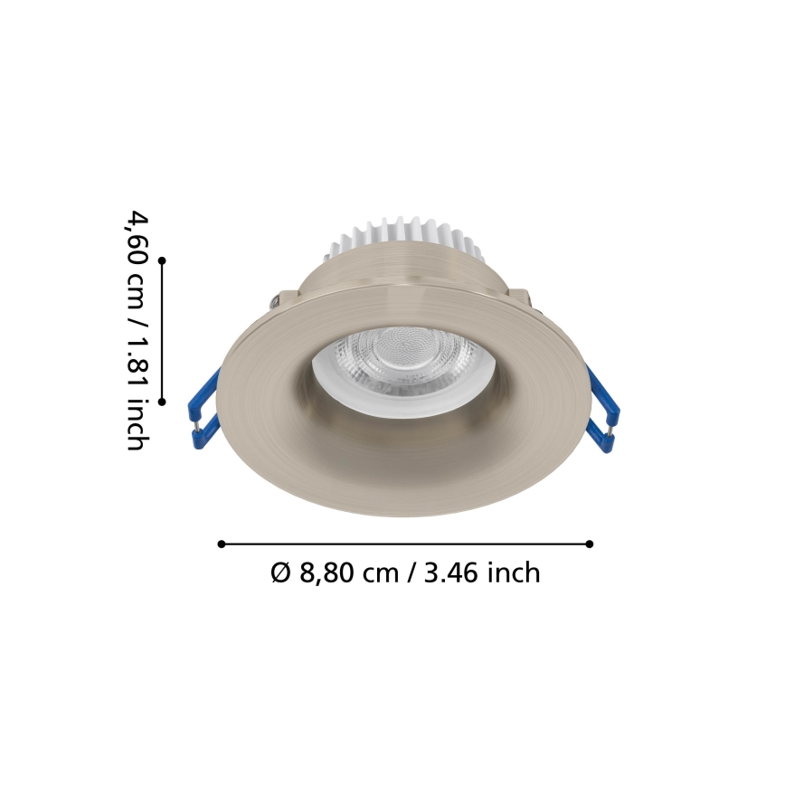 Eglo - LED kupatilska ugradna svetiljka LED/4,9W/230V 2700/4000/6500K prečnik 8,8 cm IP65 mat hrom