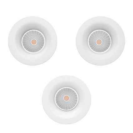 Eglo - SET 3x prigušiva ugradna LED svetiljka LED/4,8W/230V prečnik 8,8 cm bela