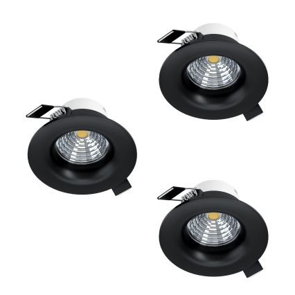 Eglo - Set od 3 prigušiva LED ugradna svetla LED/4,8W/230V Ø 8,8 cm crna
