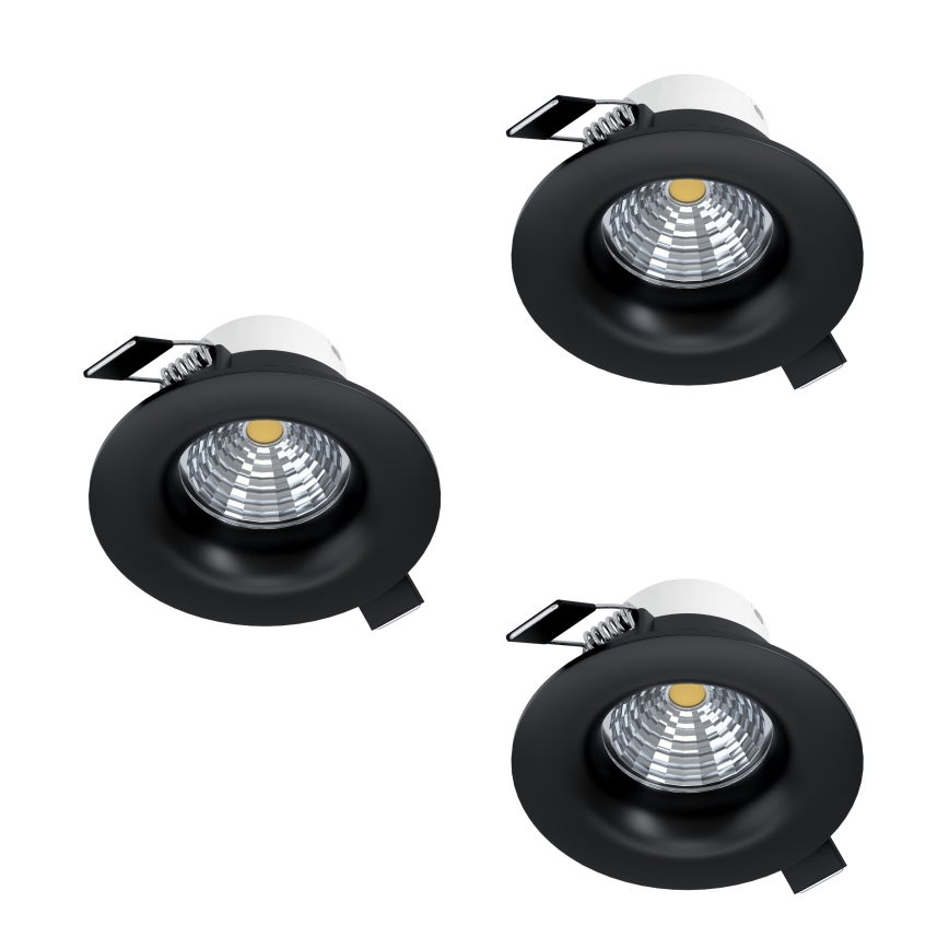 Eglo - Set od 3 prigušiva LED ugradna svetla LED/4,8W/230V Ø 8,8 cm crna