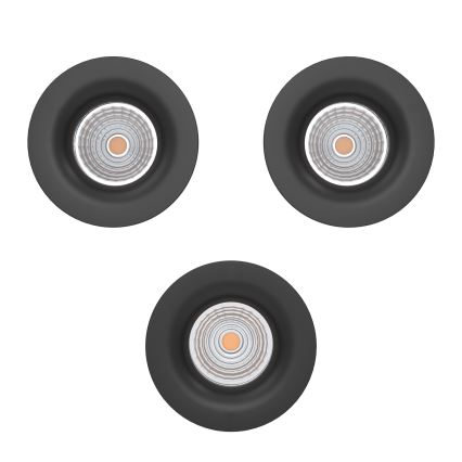 Eglo - Set od 3 prigušiva LED ugradna svetla LED/4,8W/230V Ø 8,8 cm crna