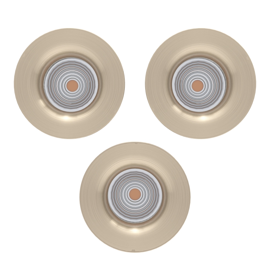 Eglo - Set 3x LED prigušiva ugradna stropna svetiljka LED/4,8W/230V prečnik 8,8 cm mat hrom