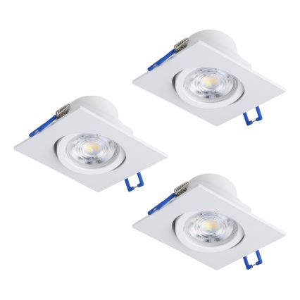 Eglo - SET od 3 LED prigušiva ugradna stropna svetiljka LED/4,8W/230V 8,8x8,8 cm bela