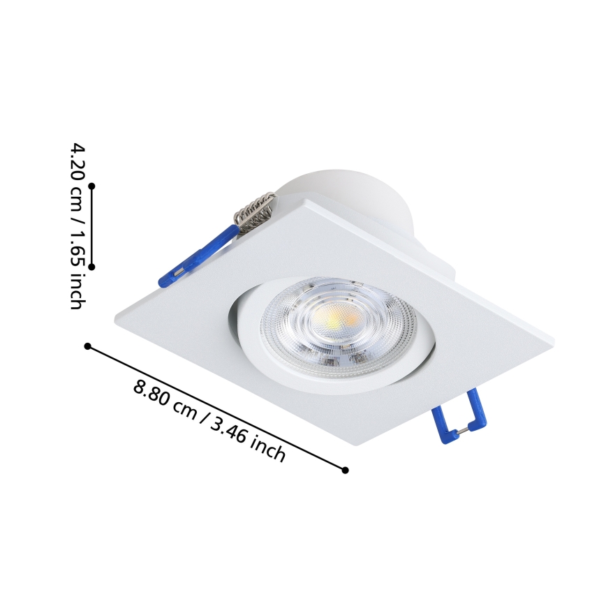 Eglo - SET od 3 LED prigušiva ugradna stropna svetiljka LED/4,8W/230V 8,8x8,8 cm bela