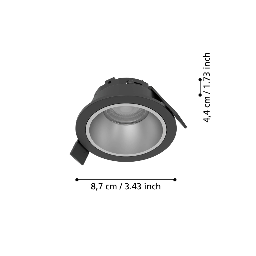 Eglo - LED prigušiva kupatilska ugradna svetiljka LED/4,8W/230V 2700/4000/6500K IP44 crna