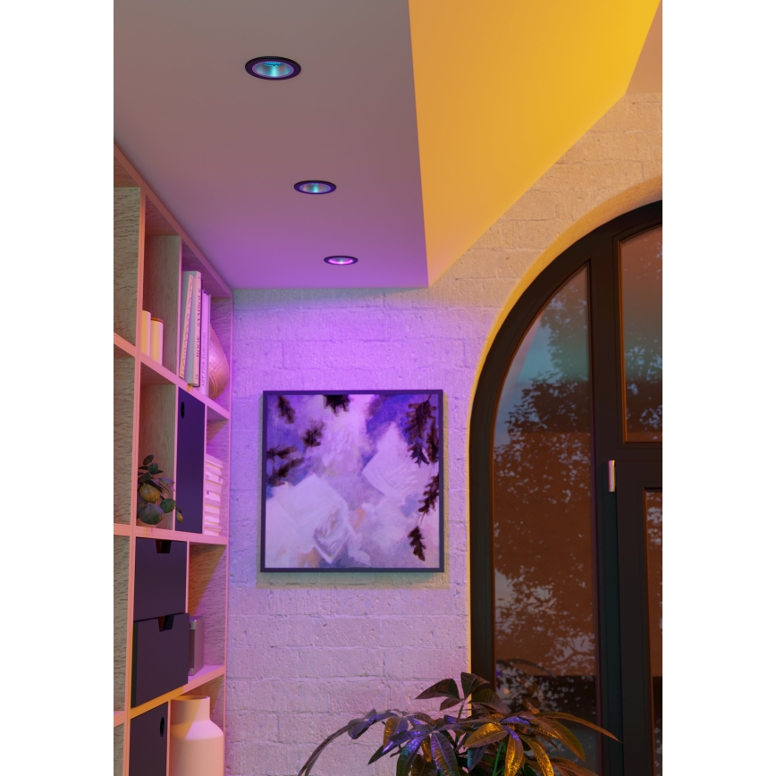 Eglo - LED RGBW prigušiva kupatilska ugradna plafonska svetiljka LED/4,8W/230V 2700-6500K IP44 crna