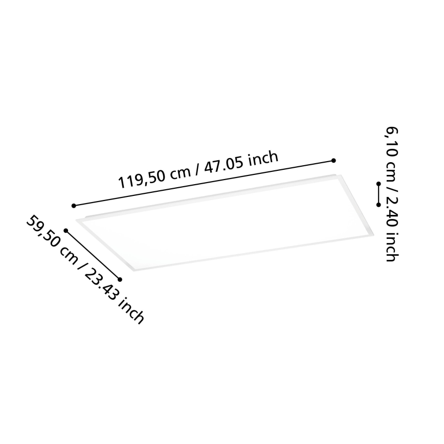 Eglo - LED površinski panel LED/36,5W/230V 2700/4000/6500K 120x60 cm bela