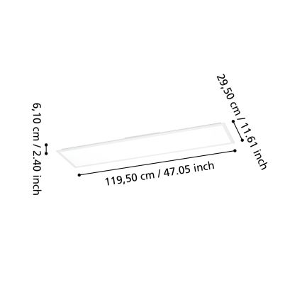 Eglo - LED prigušiva panel za površinsku montažu LED/33,5W/230V 2700-6500K 120x30 cm bela + daljinski upravljač
