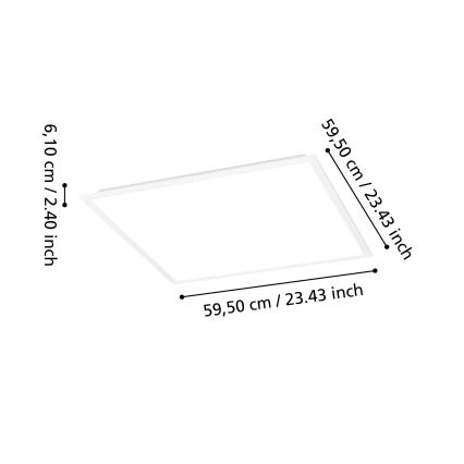 Eglo - prigušiva nadgradna LED ploča LED/33W/230V 2700-6500K 50x50 cm bela + daljinski upravljač