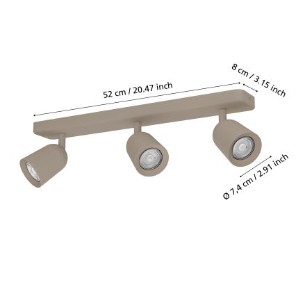 Eglo - Spot lampa 3xGU10/10W/230V bež