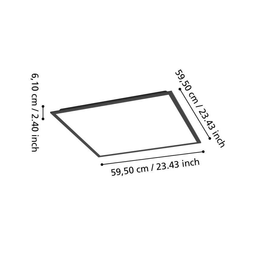 Eglo - LED panel za površinsku montažu LED/32,5W/230V 2700/4000/6500K 60x60 cm crna