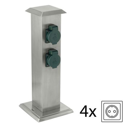 EGLO - Spoljašnji stub sa utičnicom, zelene boje SCHUKO IP44