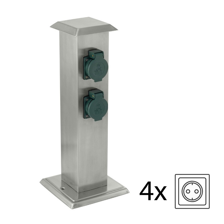 EGLO - Spoljašnji stub sa utičnicom, zelene boje SCHUKO IP44