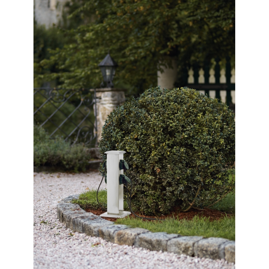 EGLO - Spoljašnji stub sa utičnicom, zelene boje SCHUKO IP44