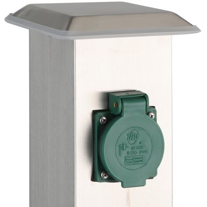 EGLO - Spoljašnji stub sa utičnicom, zelene boje SCHUKO IP44