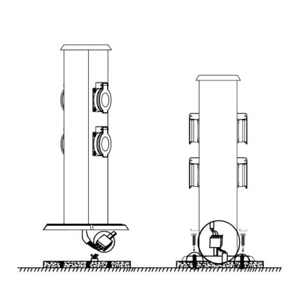 EGLO - Spoljašnji stub sa utičnicom, zelene boje SCHUKO IP44