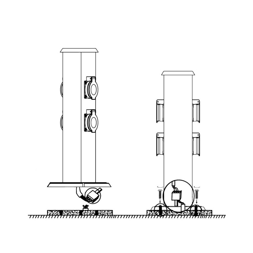 EGLO - Spoljašnji stub sa utičnicom, zelene boje SCHUKO IP44