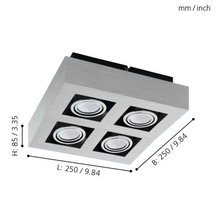 Eglo - LED spot svetiljka 4xGU10-LED/5W/230V