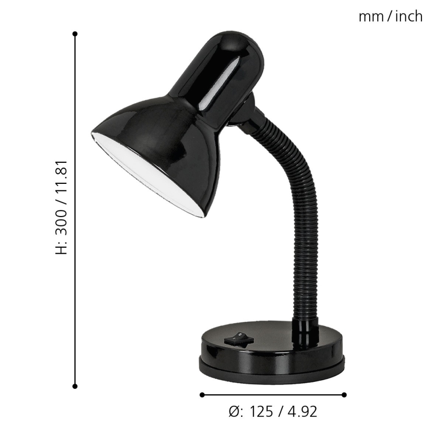 EGLO - Stona lampa 1xE27/40W crna