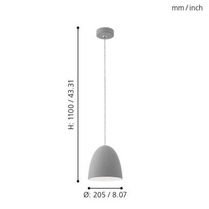 Eglo - Viseće svetlo E27/60W/230V