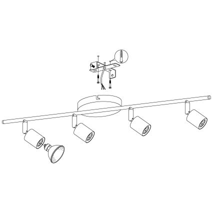 Eglo - LED spot svetilo 4xGU10-LED/2,8W/230V