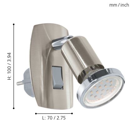 Eglo - LED svetiljka za utičnicu 1xGU10-LED/3W/230V