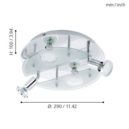 EGLO - LED plafonska svetiljka 4xGU10/3W