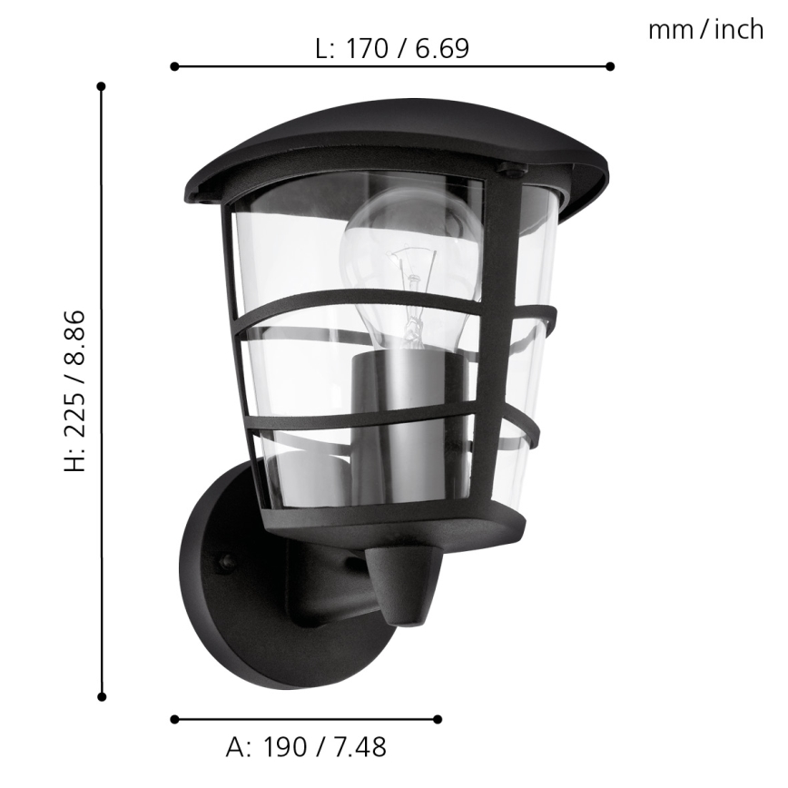 Eglo - LED spoljašnje zidno svetlo 1xE27/8,5W/230V IP44