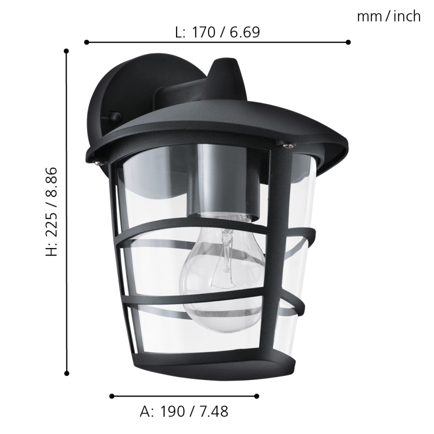 Eglo - LED spoljašnja zidna svetiljka 1xE27/8,5W/230V IP44