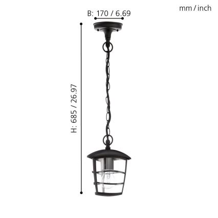 Eglo 93406 - LED spoljašnji luster ALORIA 1xE27/8,5W/230V IP44