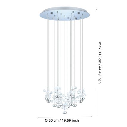 Eglo 93662 - LED luster na sajli PIANOPOLI 15xLED/2,5W/230V