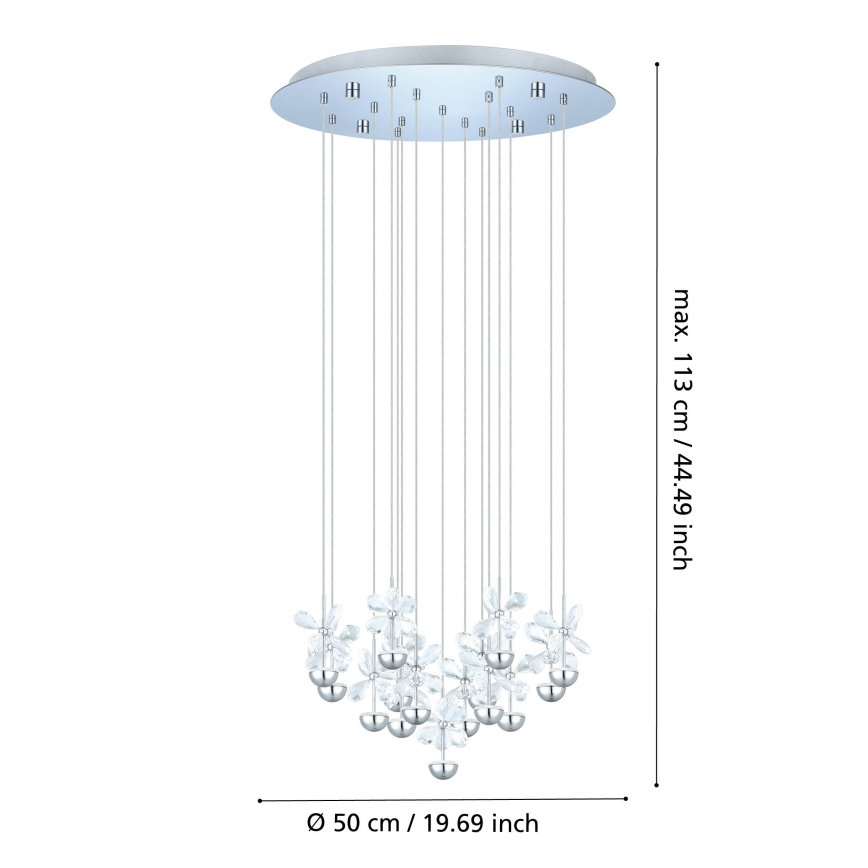 Eglo 93662 - LED luster na sajli PIANOPOLI 15xLED/2,5W/230V