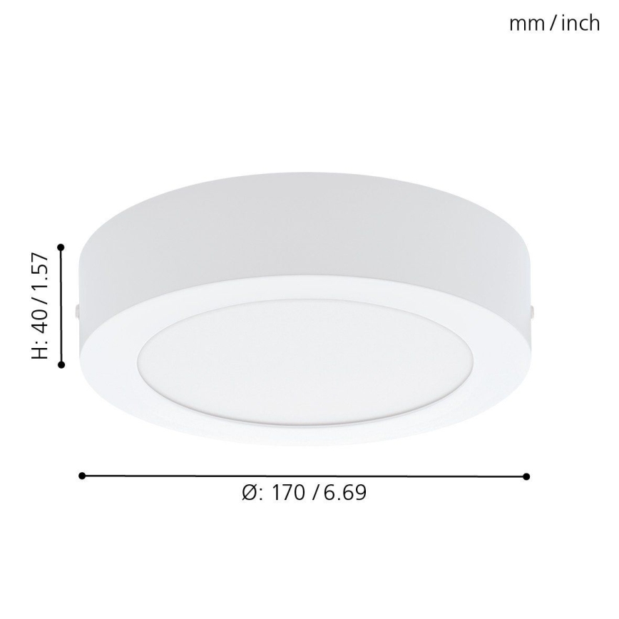 Eglo 94072 - LED plafonsko svetlo FUEVA 1 LED/10,89 W/230 V, prečnik 17 cm