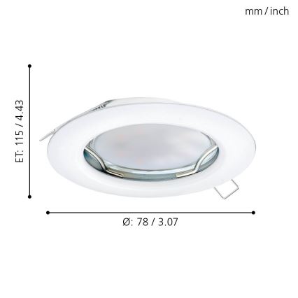 Eglo - KOMPLET 3x LED ugradno svetlo PENETO 1xGU10-LED/3W/230V