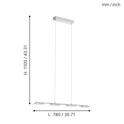 Eglo 94244 - LED viseća svetiljka CARTAMA 4xLED/4,5W/230V