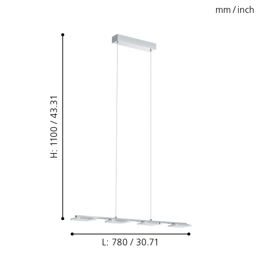 Eglo 94244 - LED viseća svetiljka CARTAMA 4xLED/4,5W/230V