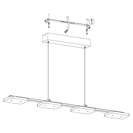 Eglo 94244 - LED viseća svetiljka CARTAMA 4xLED/4,5W/230V