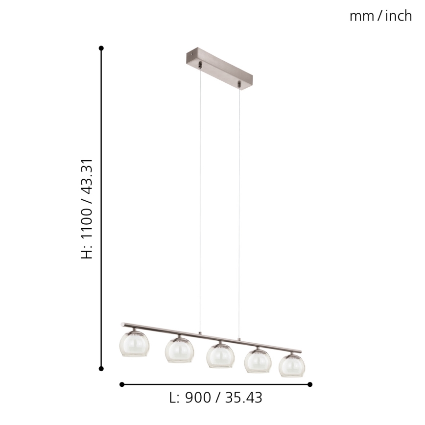 Eglo 94319 - LED viseća svetiljka ASCOLESE 5xLED/3,3W/230V