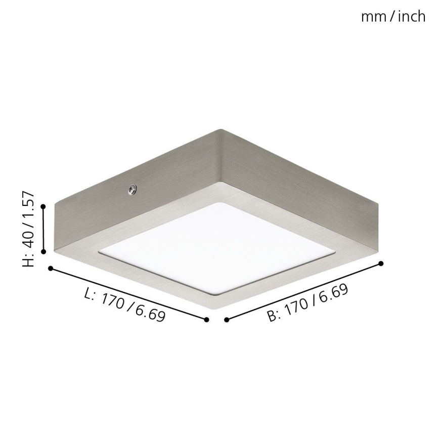 Eglo 94524 - LED stropna svetiljka FUEVA 1 LED/10,9W/230V 17x17 cm