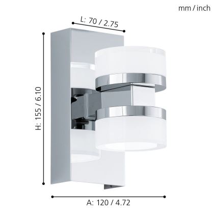 Eglo - LED zidno svetlo za kupatilo 2xLED/4,5W/230V IP44