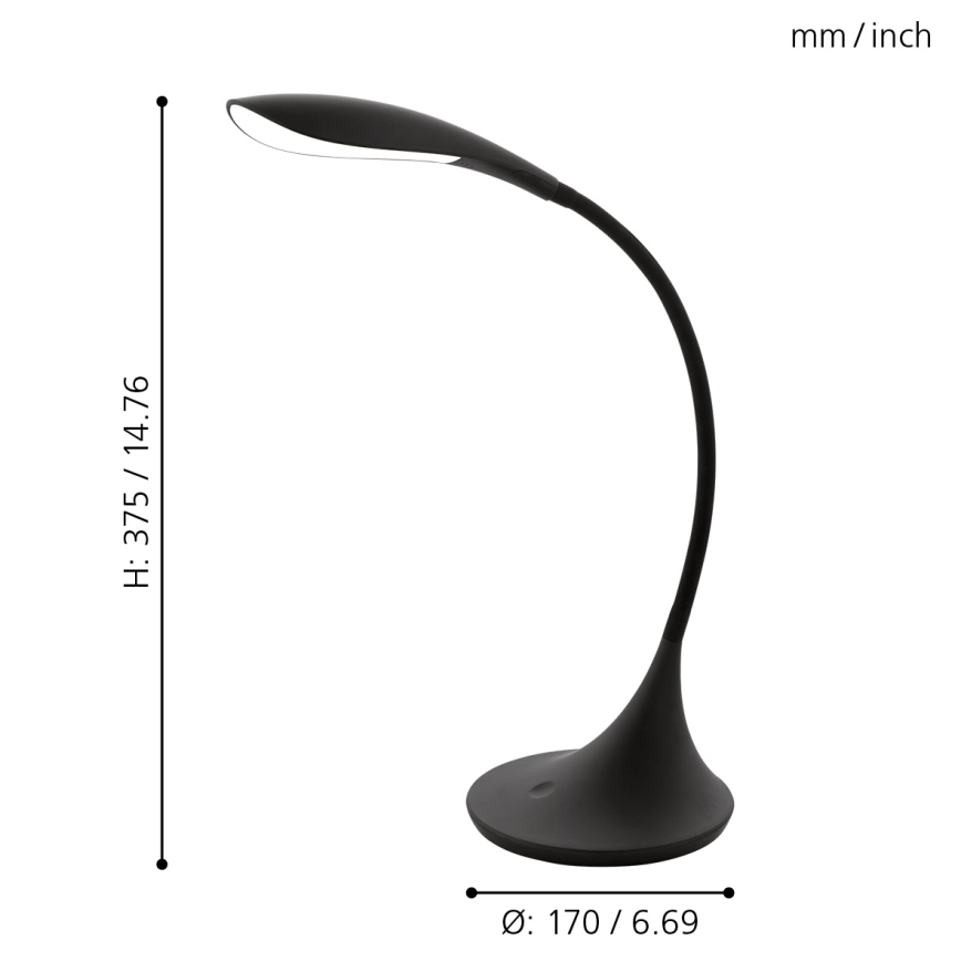 Eglo - LED stona lampa prigušiva LED/4,5W/230V crna