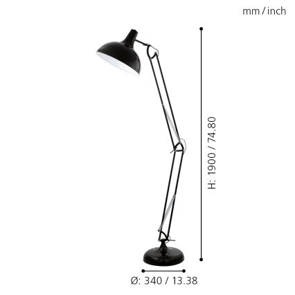 Eglo - Podna lampa 1xE27/60W/230V