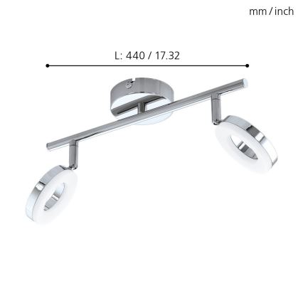 Eglo 94757 - LED kupatilsko svetlo GONARO 2xLED/3,8W/230V IP44