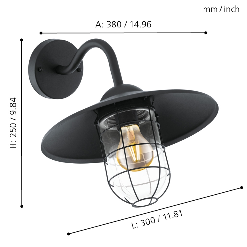 Eglo - Spoljna svetiljka 1xE27/60W/230V IP44